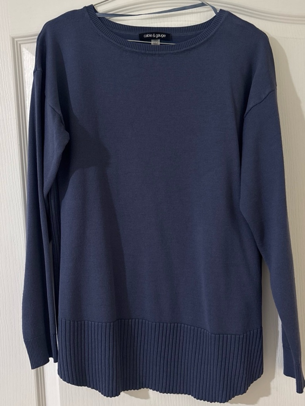 Cable & Gauge Navy Crewneck Sweater